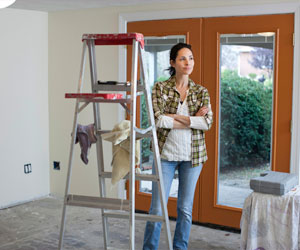 women decorating room